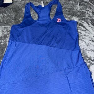 Fila Royal Blue Racerback One-Piece Swim Dress with Pink Logo